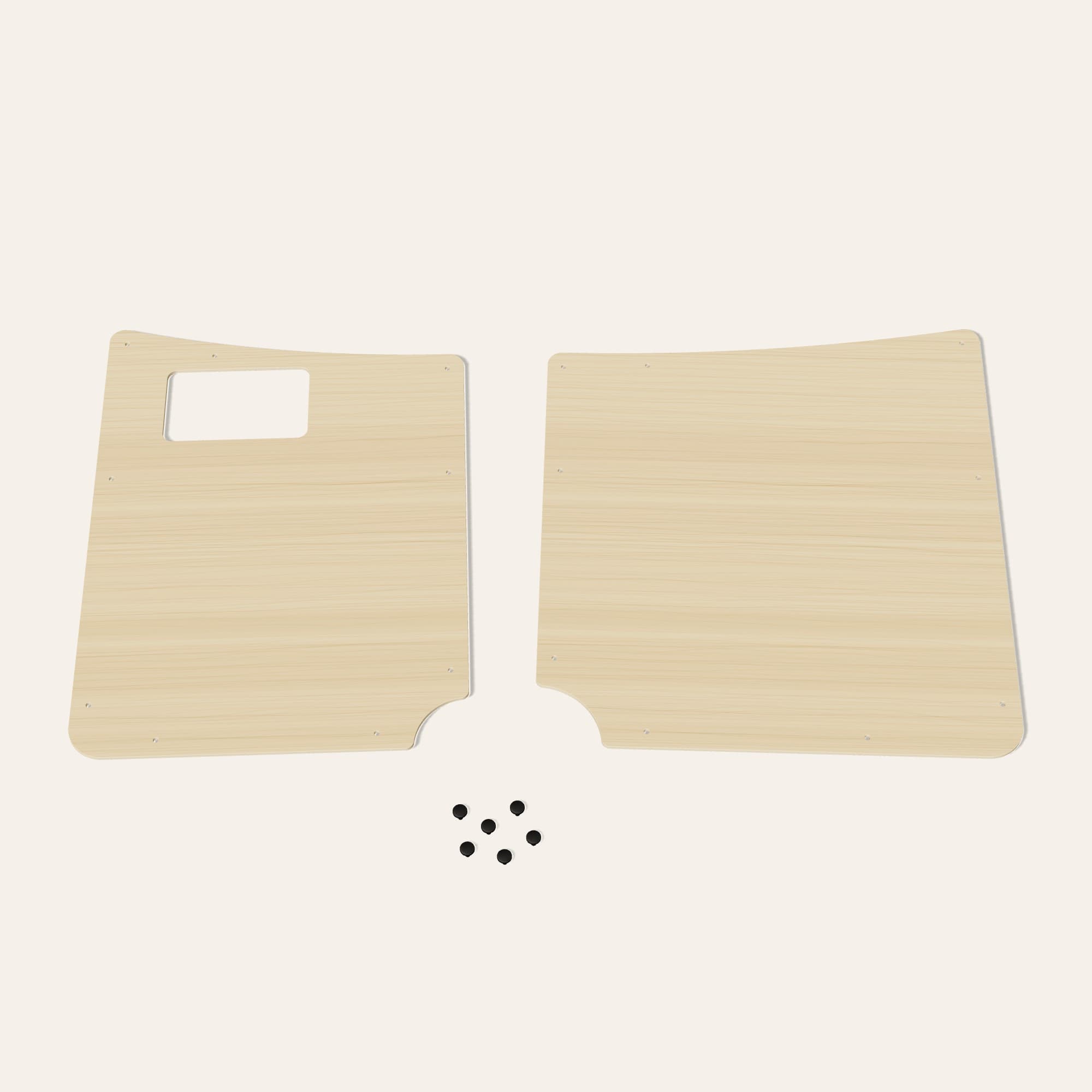 Pair of flat guatambú plywood panels